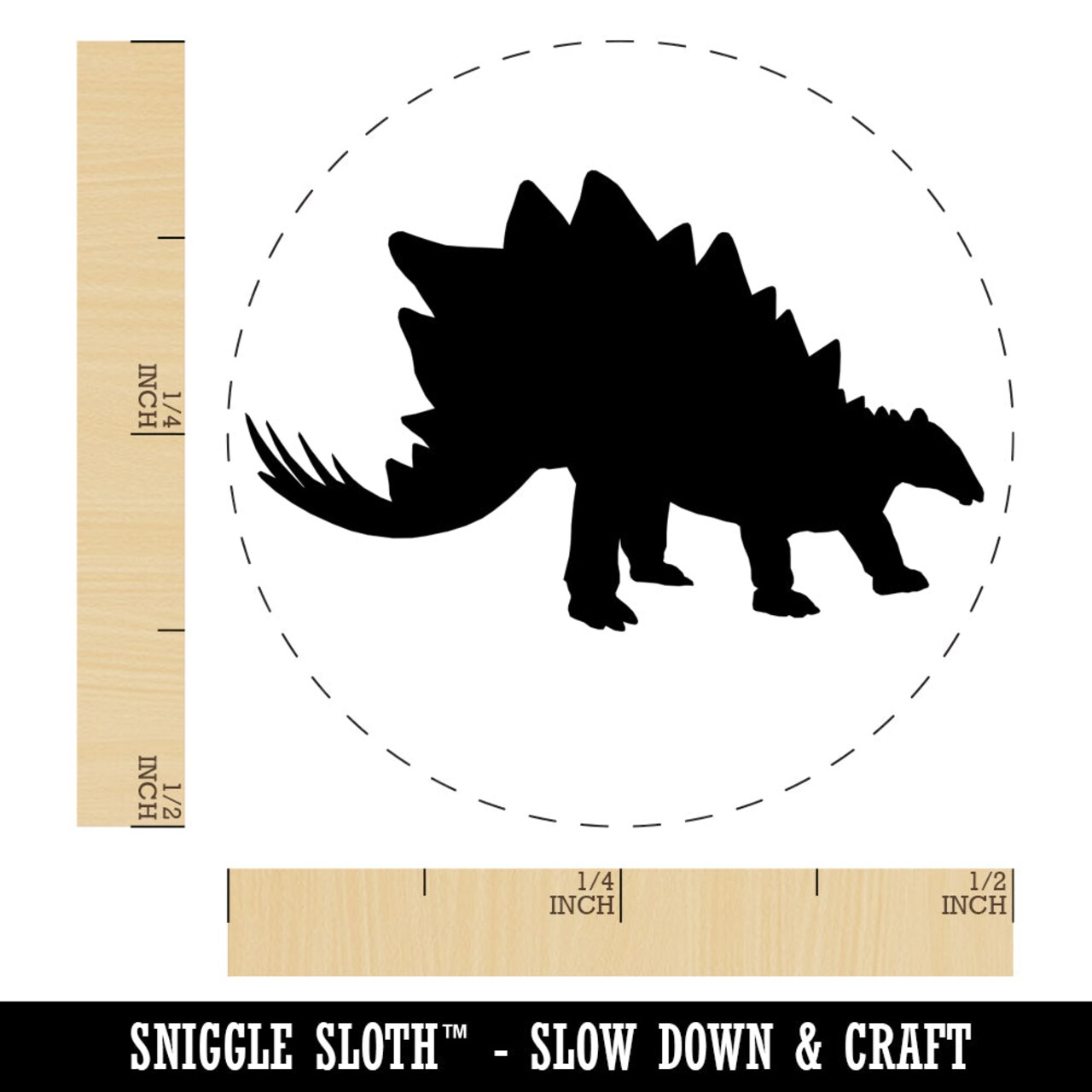 Stegosaurus Dinosaur Solid Self-Inking Rubber Stamp for Stamping Crafting Planners